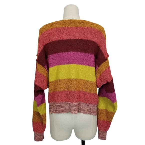 Free People Candyland Boatneck Pullover Sweater M - Picture 4 of 10